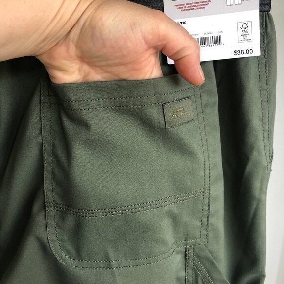 NWT Dickies Women Wide Leg Pull On Pants Moisture Odour Control Khaki Green XXL - Picture 5 of 14